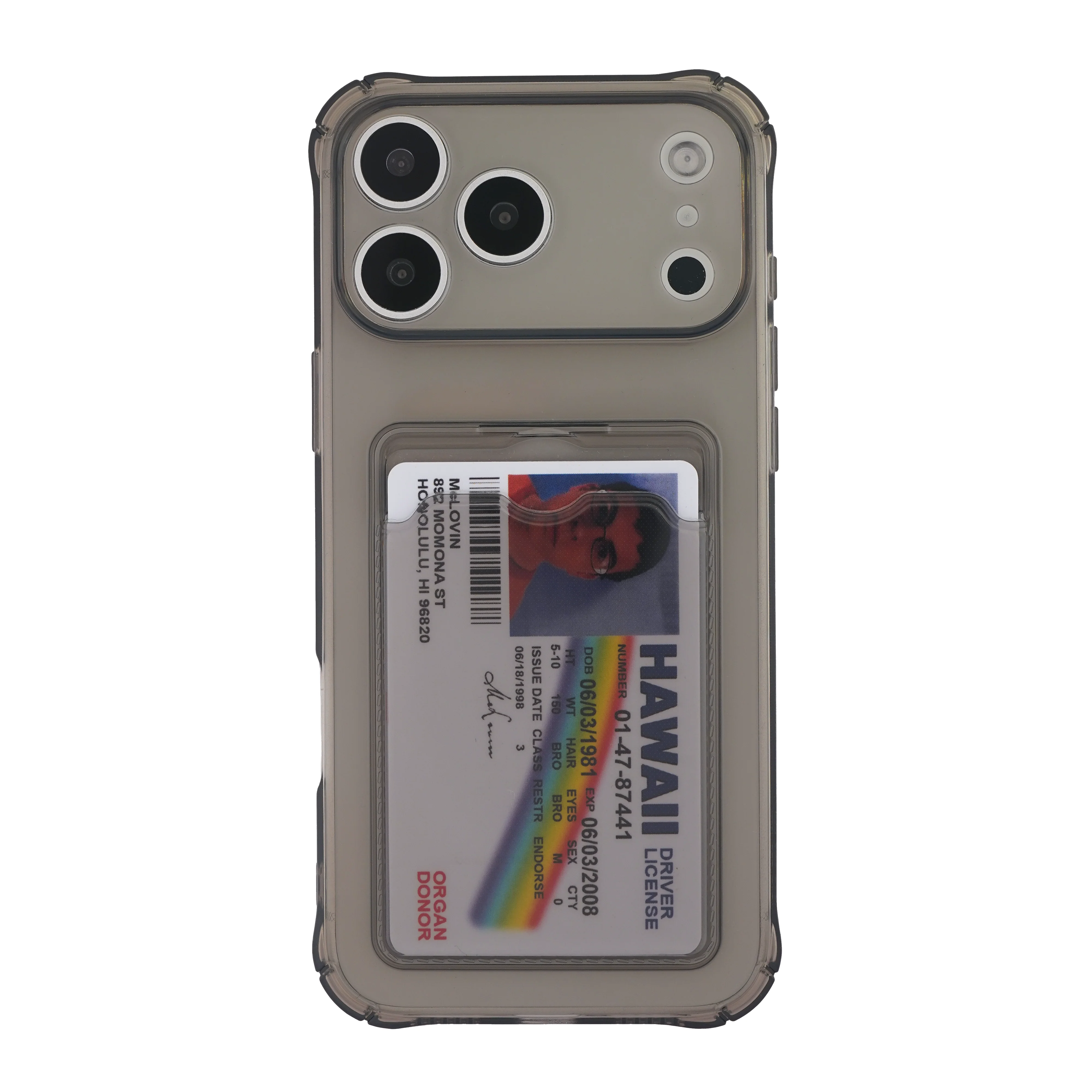 Card Holder Dark Transparent iPhone Cover + Free McLovin PVC - Image 10