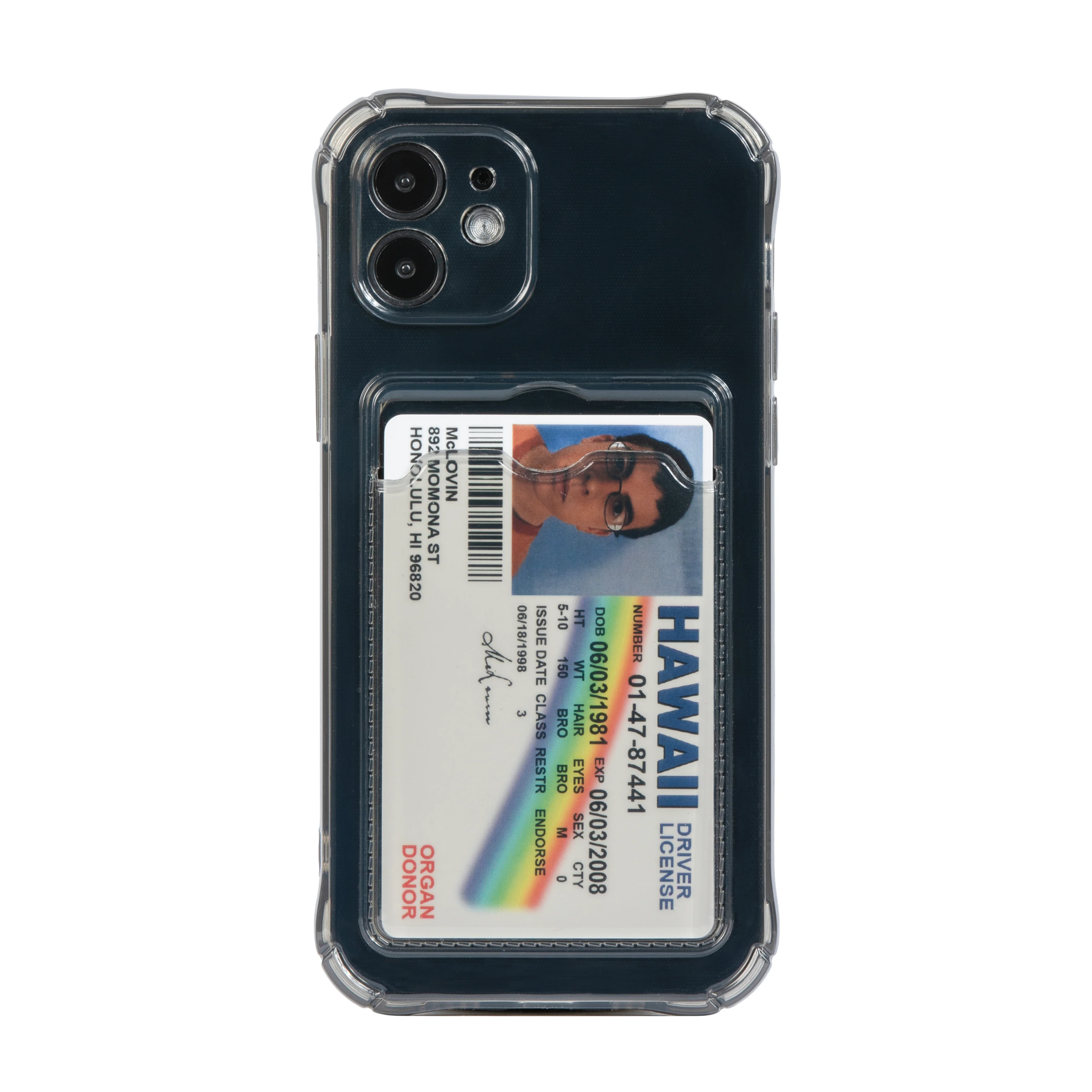Card Holder Dark Transparent iPhone Cover + Free McLovin PVC - Image 5