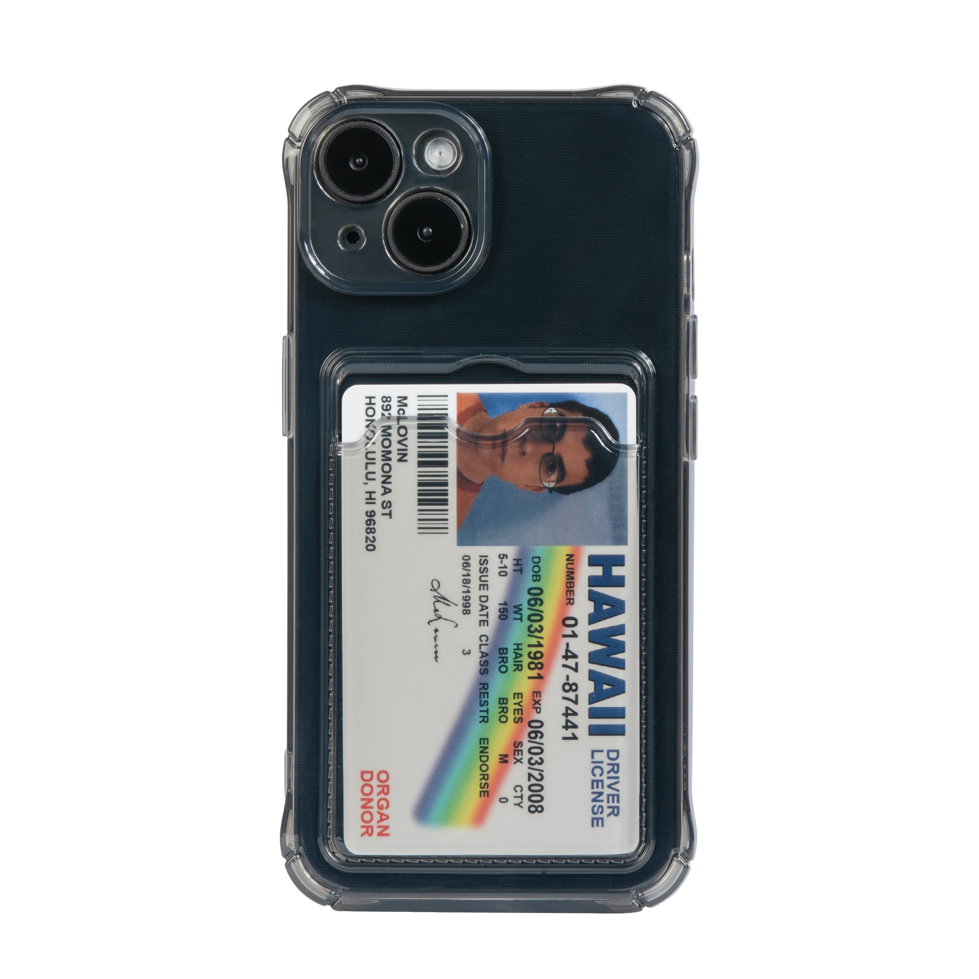 Card Holder Dark Transparent iPhone Cover + Free McLovin PVC - Image 6