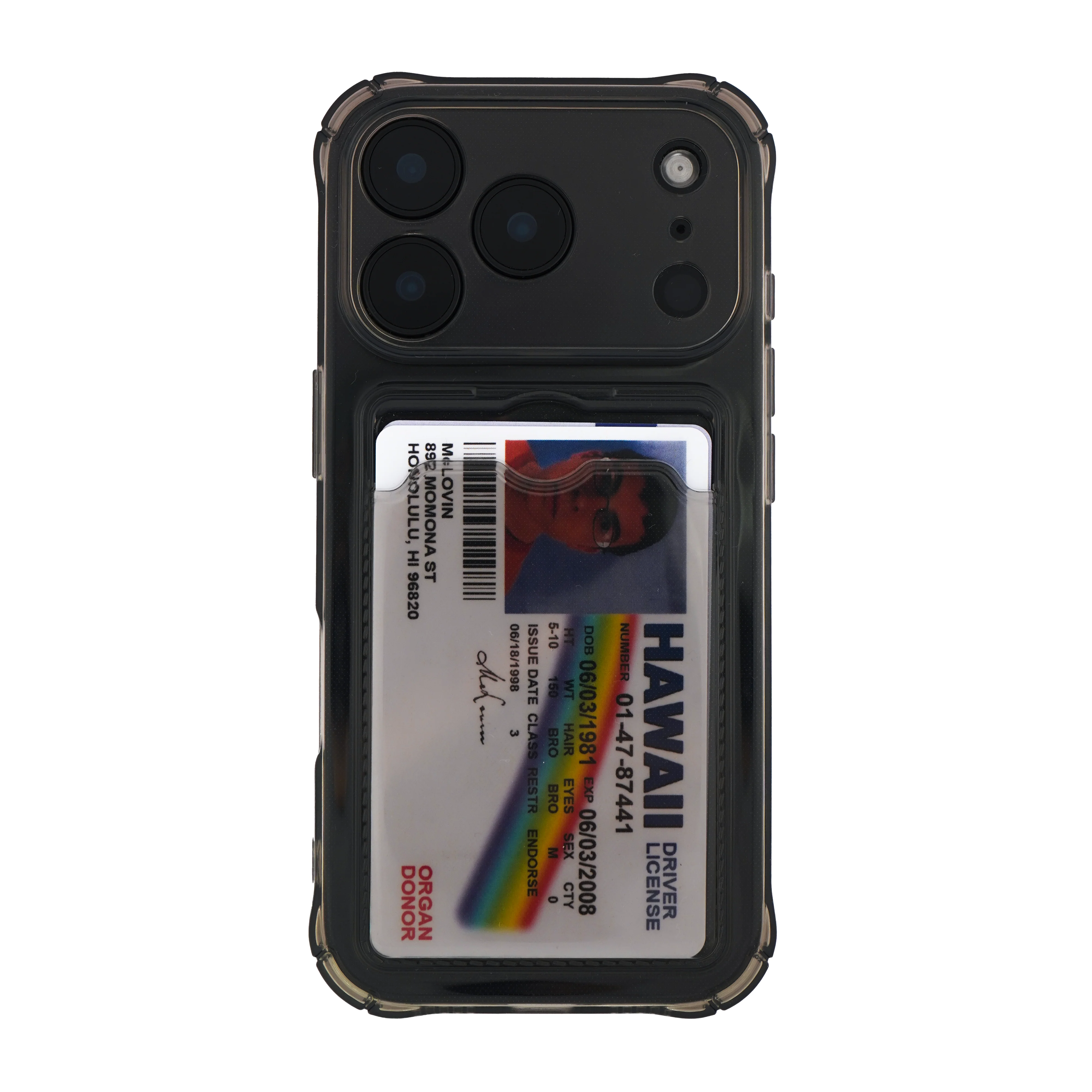 Card Holder Dark Transparent iPhone Cover + Free McLovin PVC - Image 9