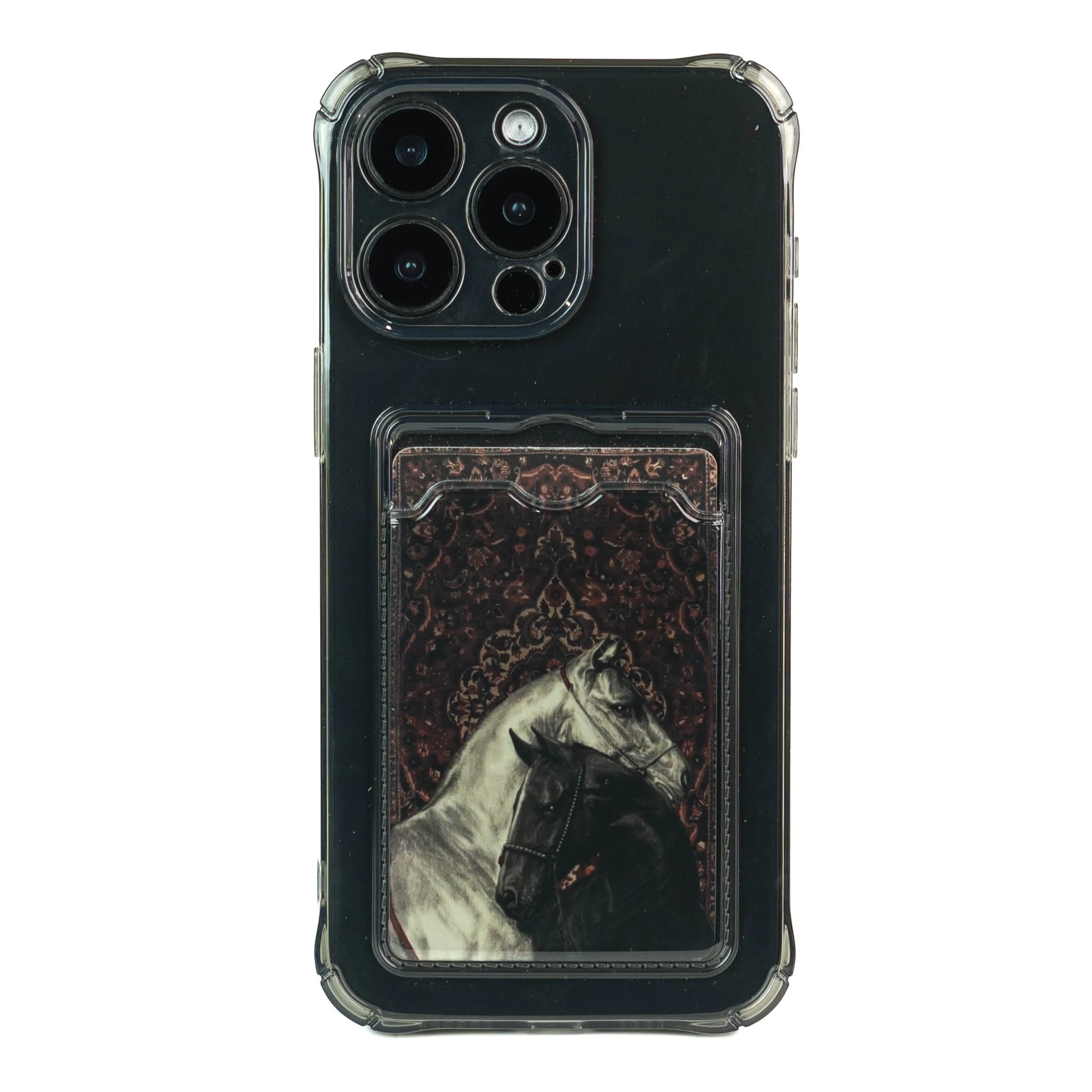 Card Holder Dark Transparent iPhone Cover + Free Persian Rug PVC Card - Image 10