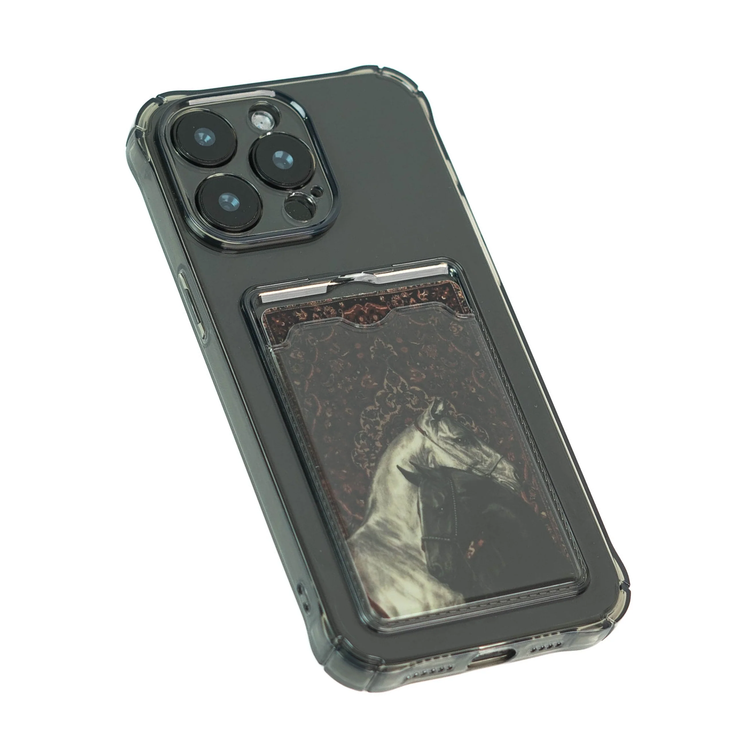 Card Holder Dark Transparent iPhone Cover + Free Persian Rug PVC Card - Image 11