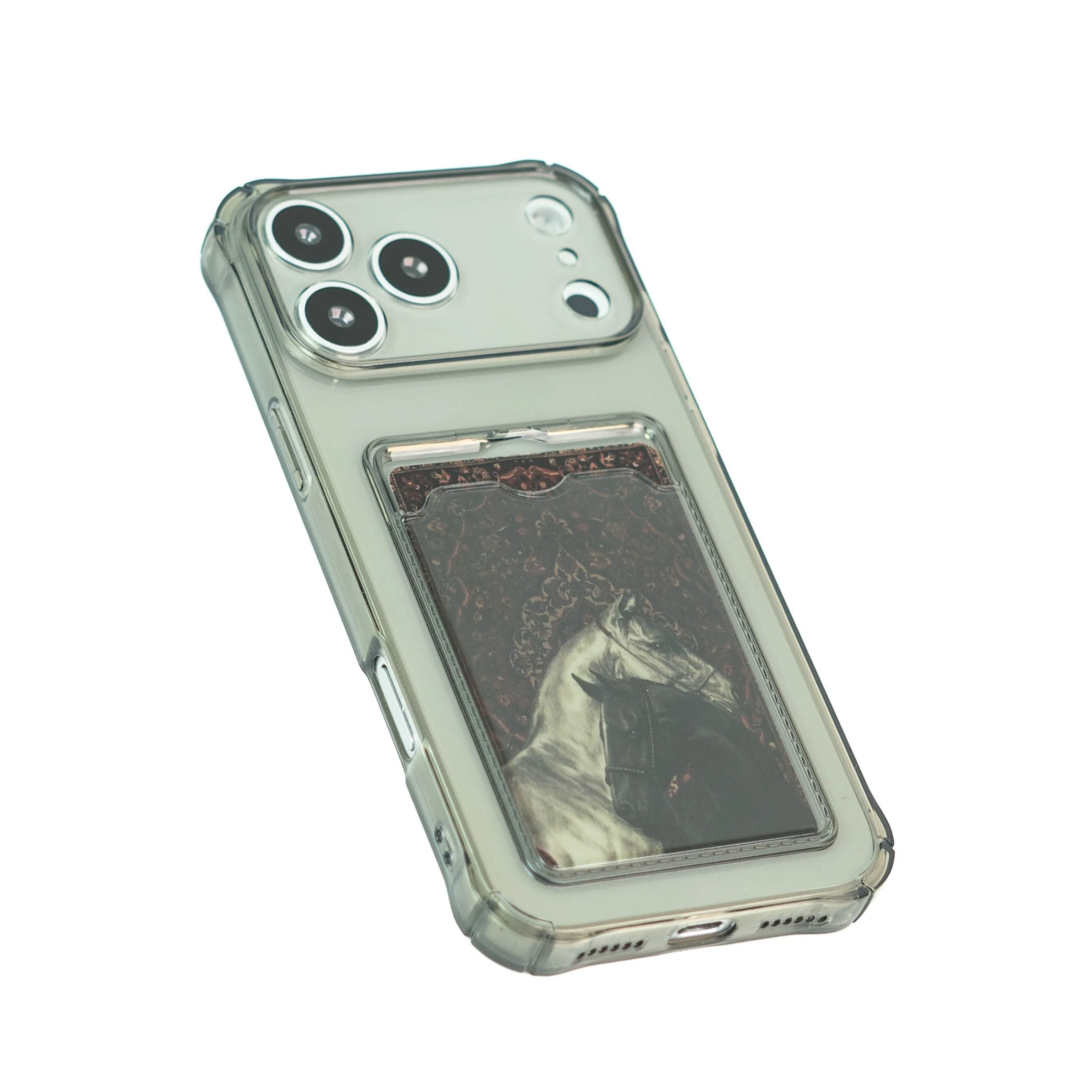 Card Holder Dark Transparent iPhone Cover + Free Persian Rug PVC Card - Image 6