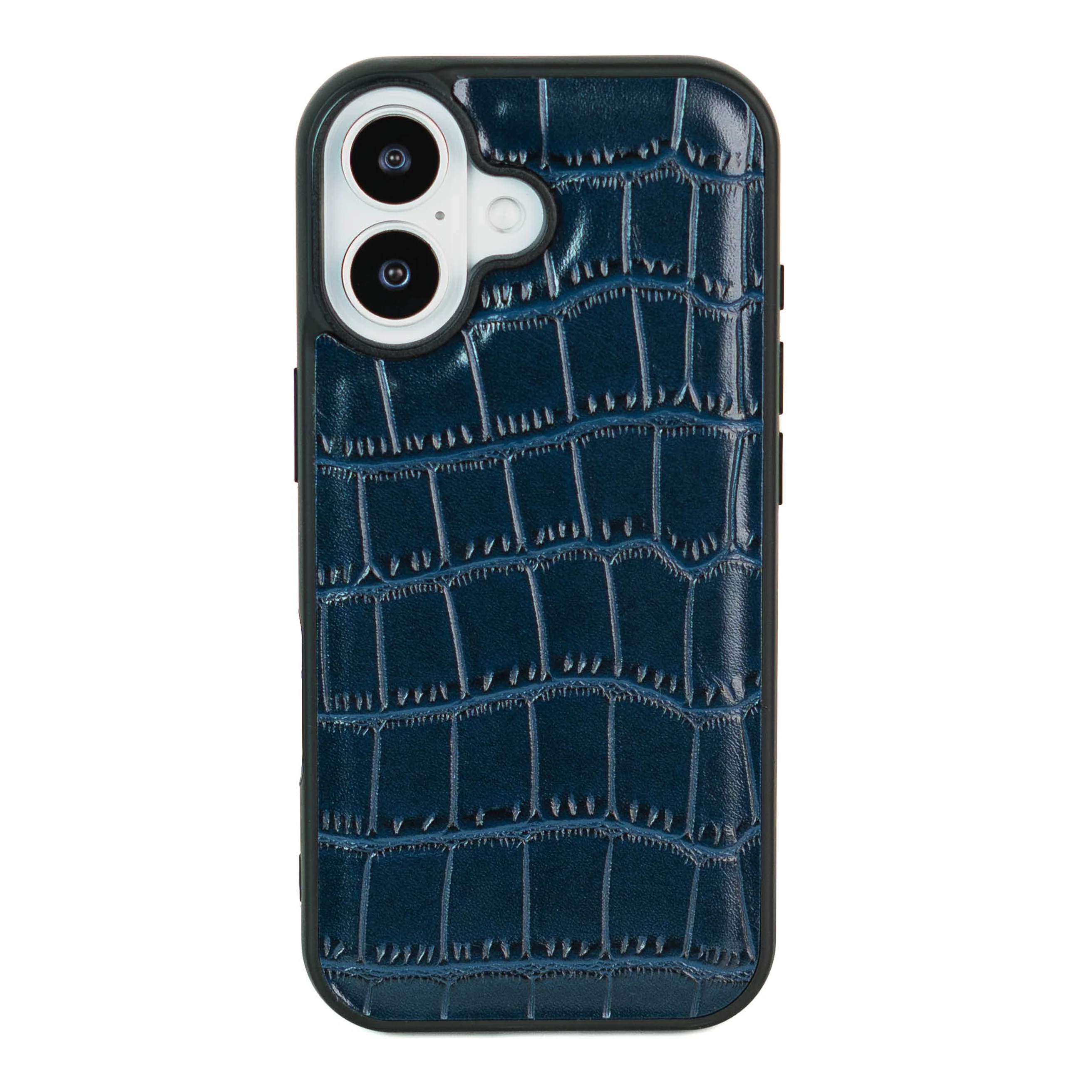 Leather Croco Blue iPhone Case