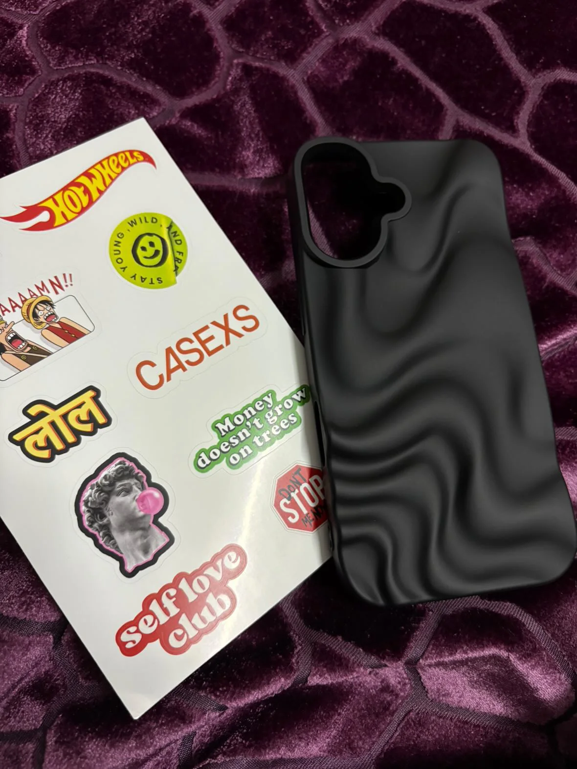 Velvet Waves Black iPhone Case - Image 3