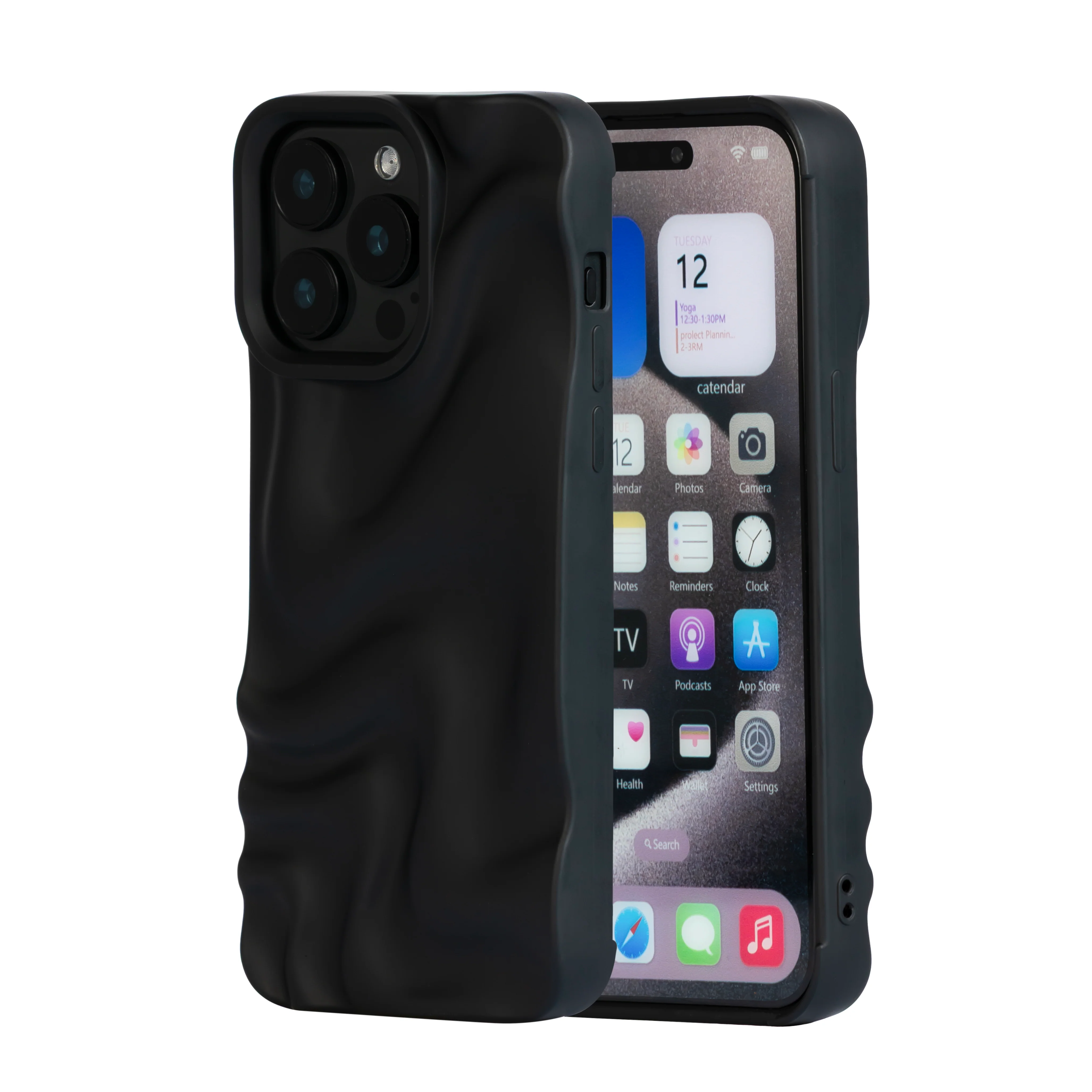 Velvet Waves Black iPhone Case - Image 5